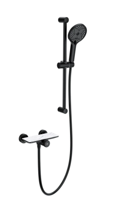 Термостатический смеситель Wonzon & Woghand WW-B2052-A-MB для душа, матовый черный, термостат