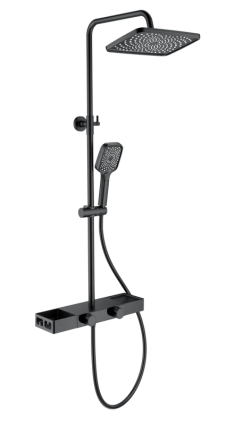 Душевая стойка Wonzon & Woghand WW-B3552-MB матовая черная цвет черный, штанга 113.5 см