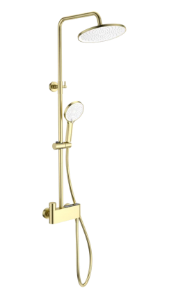 Душевая стойка Wonzon & Woghand Muse WW-B3110-BG брашированное золото штанга 117.9 см, шланг 150 см