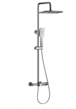 Душевая стойка Wonzon & Woghand WW-AE33110-CR хром штанга 116.2 см, шланг пластиковый 150 см