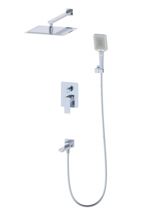 Душевой комплект Wonzon & Woghand Edge WW-88939003-CR С ВНУТРЕННЕЙ ЧАСТЬЮ, хром, шланг пластиковый 150 см