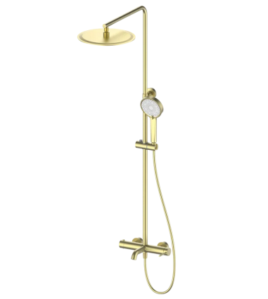 Душевая стойка Wonzon & Woghand Stick WW-88739017-BG брашированное золото штанга 152.8 см, шланг 150 см