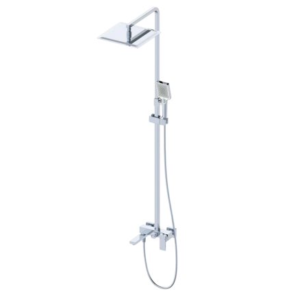 Душевая стойка Wonzon & Woghand Cube WW-88739016-CR хром штанга 160.6 см, шланг 150 см