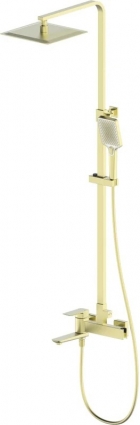 Душевая стойка Wonzon & Woghand Edge WW-88739003-BG брашированное золото штанга 167.8 см, шланг 150 см