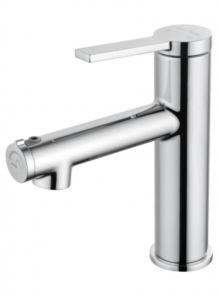 Смеситель для раковины Wonzon & Woghand WW-H1017-CR хром, с функцией полоскания рта, однорычажный, длина излива 11.2 см