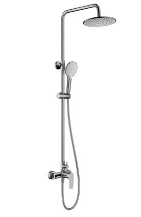 Душевая стойка Wonzon & Woghand WW-A30103-CR хром штанга 127.5 см, шланг пластиковый 150 см