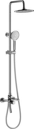Душевая стойка Wonzon & Woghand Click WW-N3S962-CR хром штанга 135.78 см, шланг пластиковый 150 см