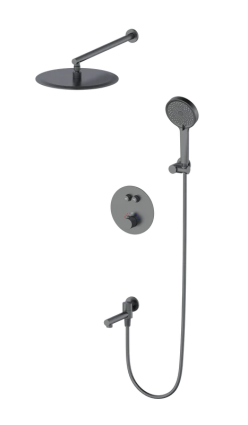 Душевой комплект Wonzon & Woghand Stick WW-88929010-BGM С ВНУТРЕННЕЙ ЧАСТЬЮ, темный графит, шланг пластиковый 150 см