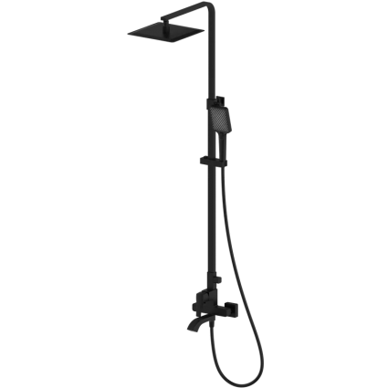 Душевая стойка Wonzon & Woghand Flex WW-88047072-MB матовая черная цвет черный, штанга 174.5 см