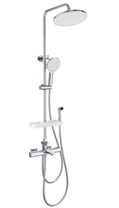 Душевая стойка Wonzon & Woghand Solid WW-C3011-A1-CR с гигиеническим душем, хром, штанга 126.9 см, шланг 150 см