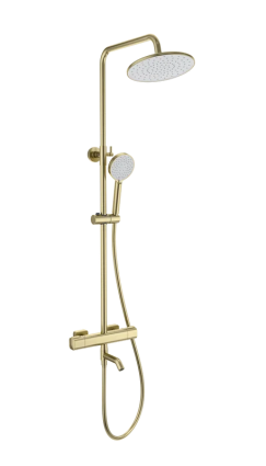 Душевая стойка Wonzon & Woghand Stay WW-B3051-A1-BG брашированное золото штанга 119.5 см, шланг пластиковый 150 см