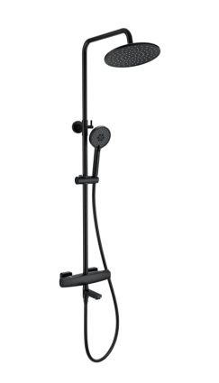 Душевая стойка Wonzon & Woghand Neo WW-B3035-A3-MB матовая черная цвет черный, штанга 119.9 см