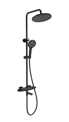 Душевая стойка Wonzon & Woghand Neo WW-B3035-A2-MB матовая черная цвет черный, штанга 119.9 см