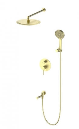 Душевой комплект Wonzon & Woghand Stick WW-88939017-BG С ВНУТРЕННЕЙ ЧАСТЬЮ, брашированное золото, шланг пластиковый 150 см