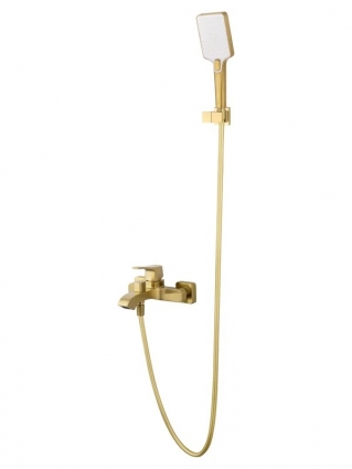 Смеситель для ванны с душем Wonzon & Woghand Flex WW-88037072-BG брашированное золото, однорычажный,  в современном стиле