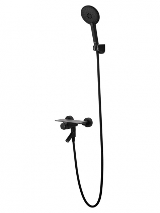 Смеситель для ванны с душем Wonzon & Woghand Click WW-FE05L221-MB матовый черный, длина излива 12.66 см,  в современном стиле
