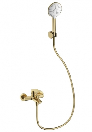 Смеситель для ванны с душем Wonzon & Woghand WW-A30891-BG брашированное золото, однорычажный, длина излива 15.5 см