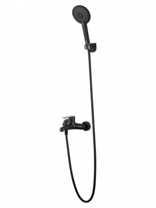 Смеситель для ванны с душем Wonzon & Woghand Alfa WW-AE3204-MB матовый черный, однорычажный, длина излива 16.04 см