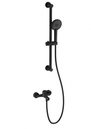 Смеситель для ванны с душем Wonzon & Woghand WW-4560-MB матовый черный, однорычажный, длина излива 14.3 см