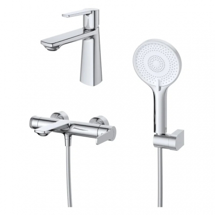 Комплект для ванной Cezares Lux LUX-VD/LS-01 хром шланг пластиковый 150 см,  в современном стиле