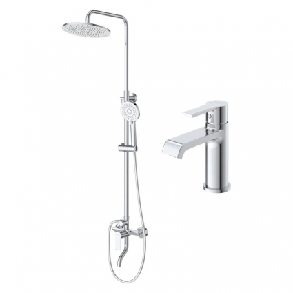 Комплект для ванной BelBagno Aurora VSCM/LVM хром шланг пластиковый 150 см,  в современном стиле