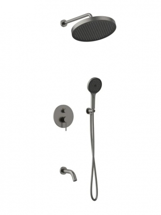 Душевой комплект AltroBagno Bilancia AltroBagnoBilancia040502GM С ВНУТРЕННЕЙ ЧАСТЬЮ, оружейная сталь, шланг пластиковый 150 см