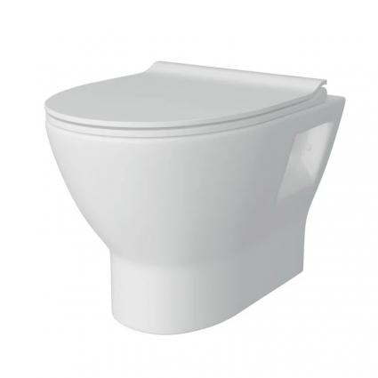 Унитаз подвесной Maretti Ritta RI10PBM53-844 безободковый, с микролифтом, белый, 36.5x35.5 см
