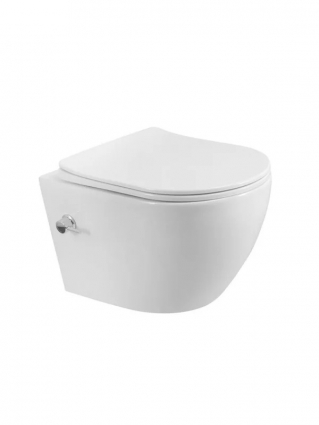 Унитаз подвесной Cezares Marino BB7026CH-TOR-BS/SC безободковый, сиденье с микролифтом, с биде, белый, 36x52 см