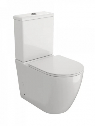 Унитаз-компакт напольный Teymi Lina R T40120 безободковый, сиденье микролифт, гланцевый белый, 37.5x62 см