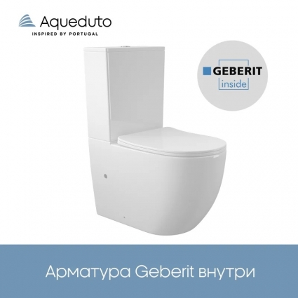 Унитаз-компакт напольный Aqueduto Ovo AQDSOVO10 белый, 38.5x63 см