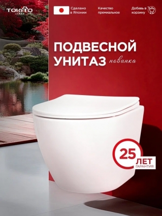 Унитаз подвесной Tokito Tatsumaki МOMMO 4.0 глянцевый белый 36x49 см