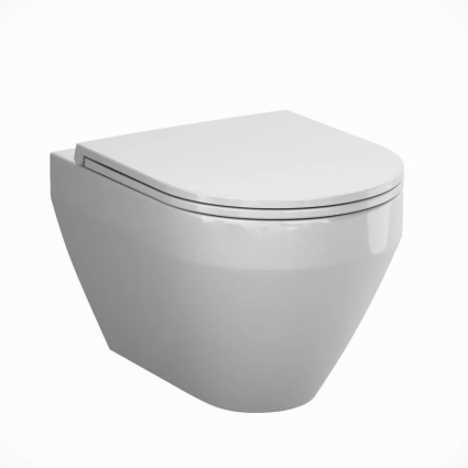 Унитаз подвесной Am.Pm Spirit V2.0 C701900SC Aquaspin, безободковый, сиденье с микролифтом, глянцевый белый, 36.5x48.5 см