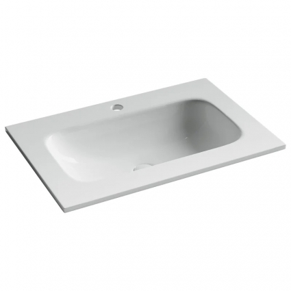 Мебельная раковина Ceramica Nova Grace CN7031 70 накладная, глянцевая белая, прямоугольная, фарфор