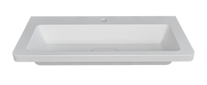 Мебельная раковина Madera Modul Slim 80 накладная, глянцевая белая, прямоугольная, искусственный мрамор