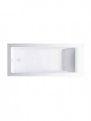 Ванна из искусственного камня Астра-Форм Нейт Solid Surface 150x70 см, пристенная, матовая белая, на ножках, со сливом-переливом, с донным клапаном, фурнитура матовая белая, прямоугольная, объем 174 л.
