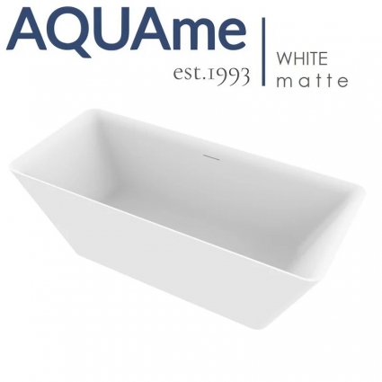 Ванна AQUAme акриловая отдельностоящая AQM3502MW прямоугольная, с антискользящим покрытием