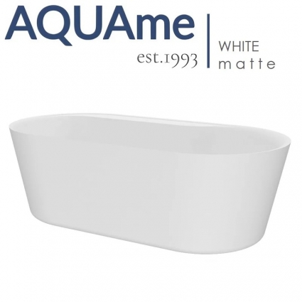 Ванна AQUAme акриловая отдельностоящая AQM3505MW-L овальная, с антискользящим покрытием