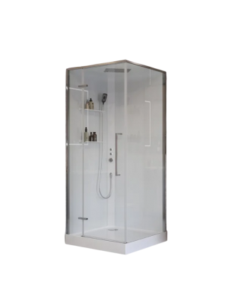 Душевая кабина BelBagno Uno UNO-CAB-A-1-90-C-Cr-Bi-TOP-L 90х90, с низким поддоном, профиль хром, стекло прозрачное, квадратная, левая