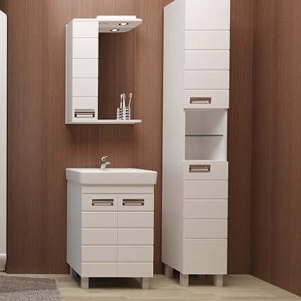 Мебель для ванной Velvex Coletti 50 напольная, с подсветкой, ручки хром