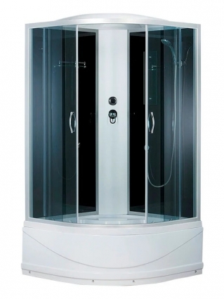 Душевая кабина Erlit Comfort ER3509TP-C2-RUS с высоким поддоном, с сиденьем, четверть круга, стекло тонированное