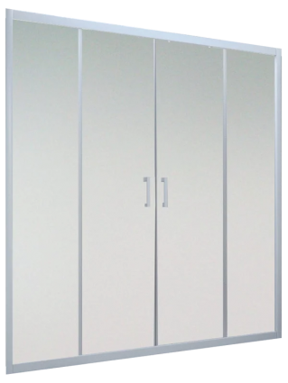 Душевая дверь в нишу Vegas Glass Z2P Novo h2000 180 01 10 180 см, профиль глянцевый белый, стекло сатин, раздвижная