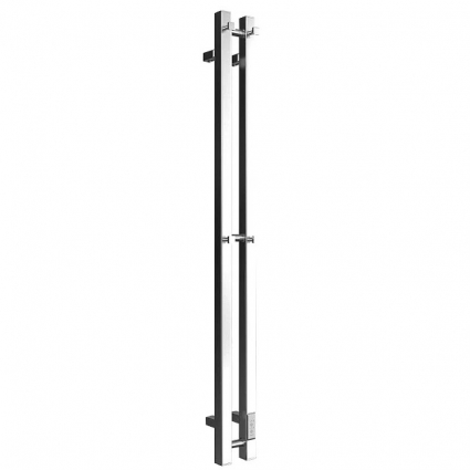 Полотенцесушитель электрический Stout Rock quadro SHQ-R1Q0-012008 120x10 см, подключение справа, полированный хром, I-образный в современном стиле
