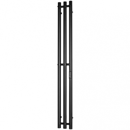 Полотенцесушитель электрический Stout Rock round SHQ-R2R0-012012 120x10 см, подключение справа, матовый черный, I-образный в современном стиле