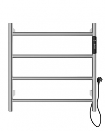 Полотенцесушитель электрический Wonzon & Woghand Bonn WW-AL404-BR 45x45 см, подключение справа, брашированный никель, лесенка, сталь