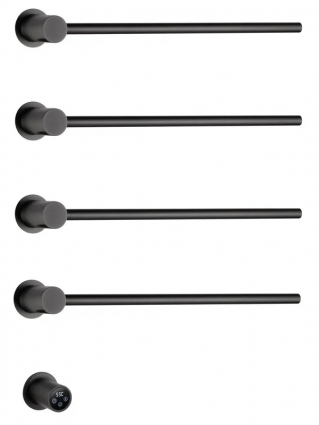 Полотенцесушитель электрический Wonzon & Woghand Hamburg WW-AL315-GM 65x45 см, скрытое подключение слева, графит, лесенка, серый