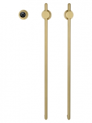 Полотенцесушитель электрический Wonzon & Woghand Leipzig WW-AL3621-BG 75x40 см, скрытое подключение справа, брашированное золото, лесенка