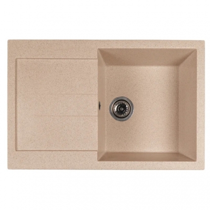 Mixline Мойка ML-GMS107 СТАНДАРТ с крылом, бежевый (328), 770*493*190мм, матовая, прямоугольная
