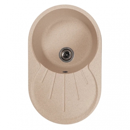 Mixline Мойка ML-GMS105 СТАНДАРТ овальная с крылом, бежевый (328), 740*460*190мм, матовая