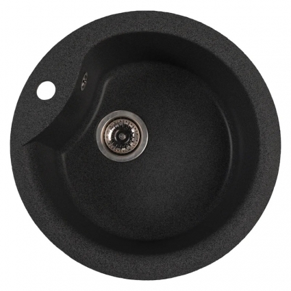 Mixline Мойкa ML-GMS101 СТАНДАРТ круглая, черный (308), 480 мм (глуб. чаши 190), матовая
