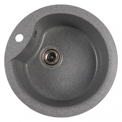 Mixline Мойкa ML-GMS101 СТАНДАРТ круглая, темно-серый (309), 480 мм (глуб. чаши 190), матовая